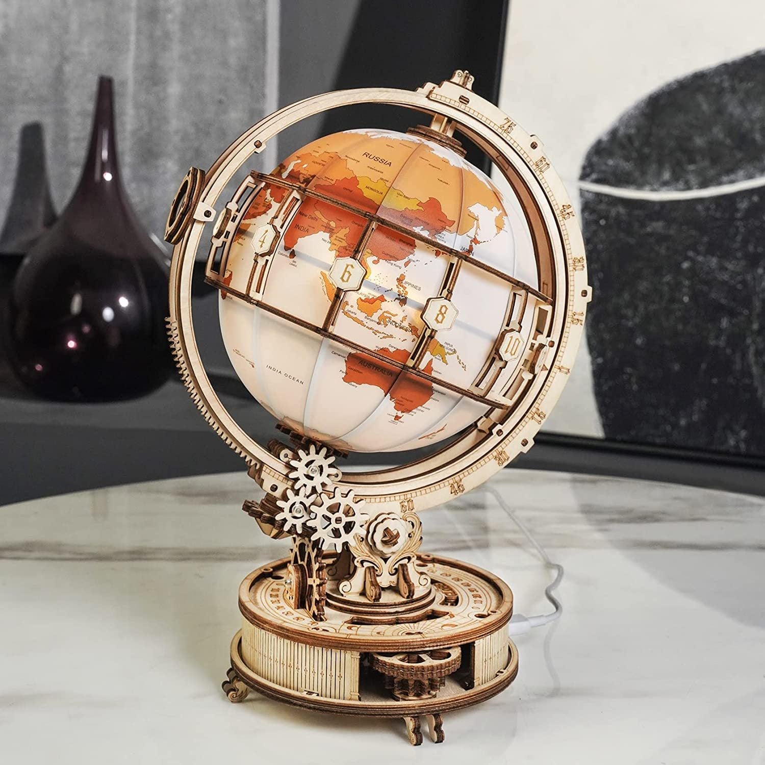 3D Wooden Puzzle Luminous Globe 180PCS Model