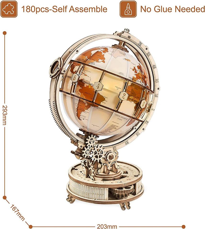 3D Wooden Puzzle Luminous Globe 180PCS Model