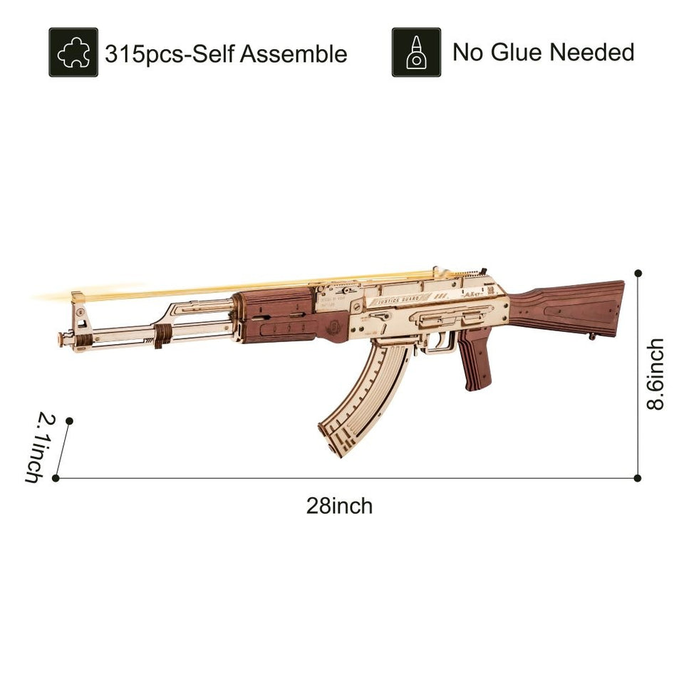 3D Wooden Puzzle Automatic Rifle AK-47