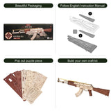 3D Wooden Puzzle Automatic Rifle AK-47