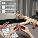 3D Wooden Puzzle Automatic Rifle AK-47