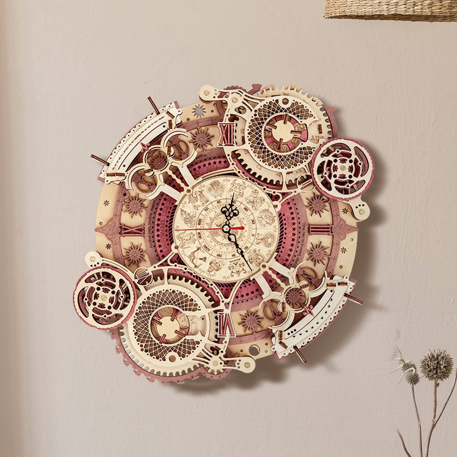 3D Wooden Puzzle Time Wall Clock