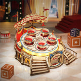 3D Wooden Puzzle Tilt-A-Whirl Music Box
