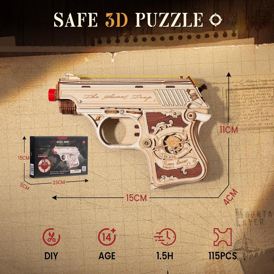 3D Puzzle Wooden Hideout Gun Mechanical Construction