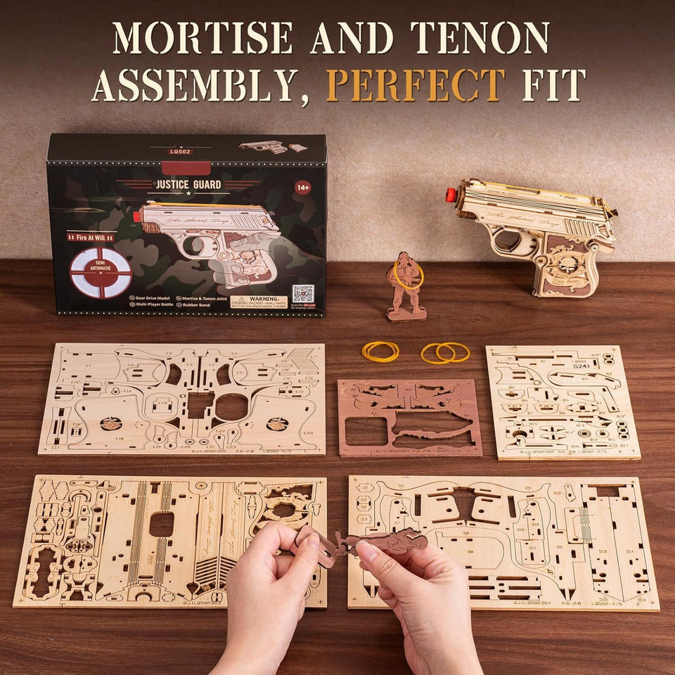 3D Puzzle Wooden Hideout Gun Mechanical Construction