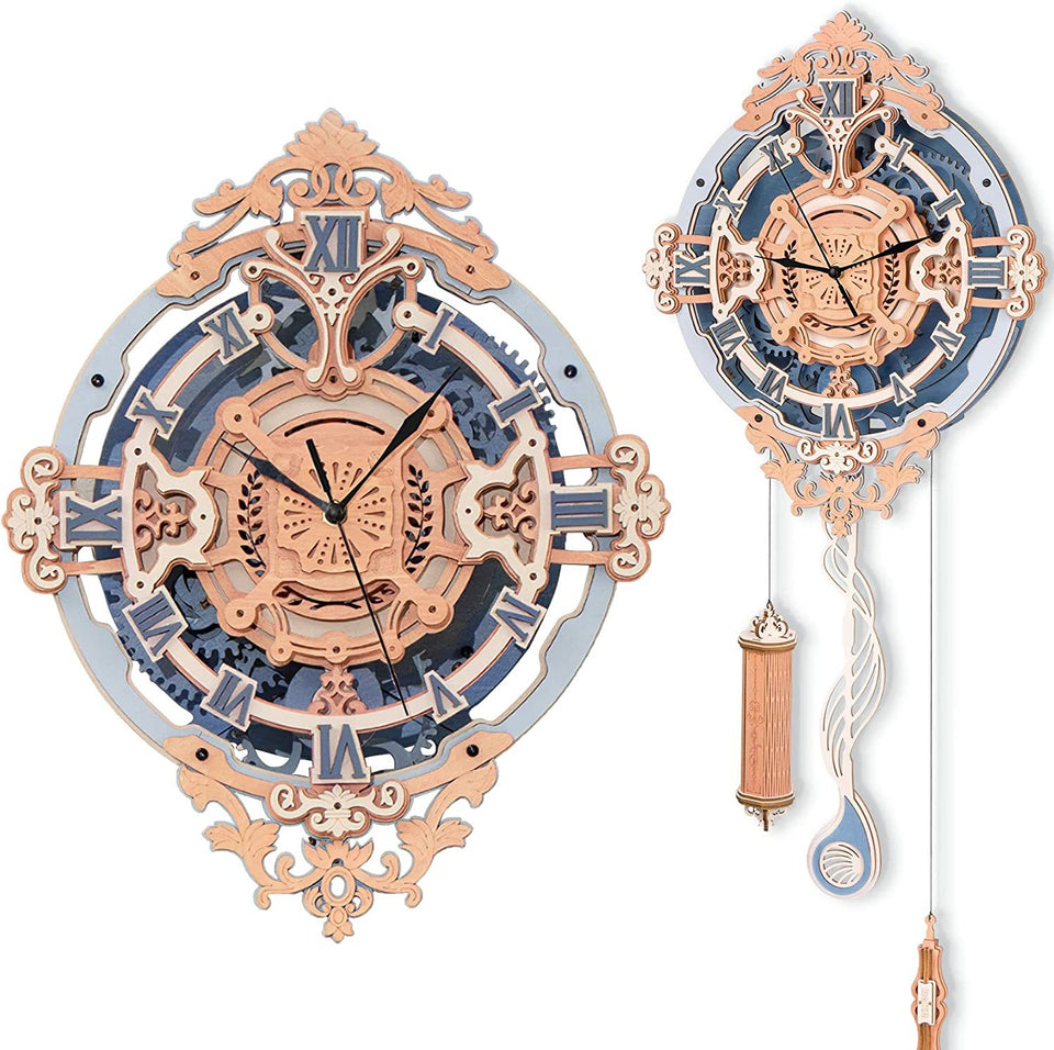 3D Wooden Puzzle Time Wall Clock