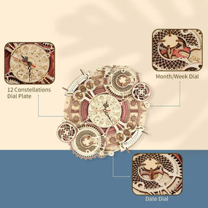 3D Wooden Puzzle Time Wall Clock