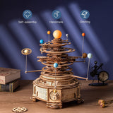 3D Wooden Puzzle Rotatable Mechanical Orrery