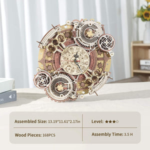 3D Wooden Puzzle Time Wall Clock