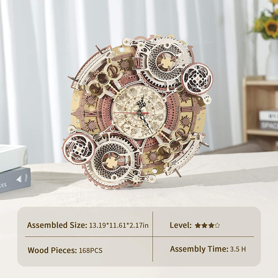 3D Wooden Puzzle Time Wall Clock