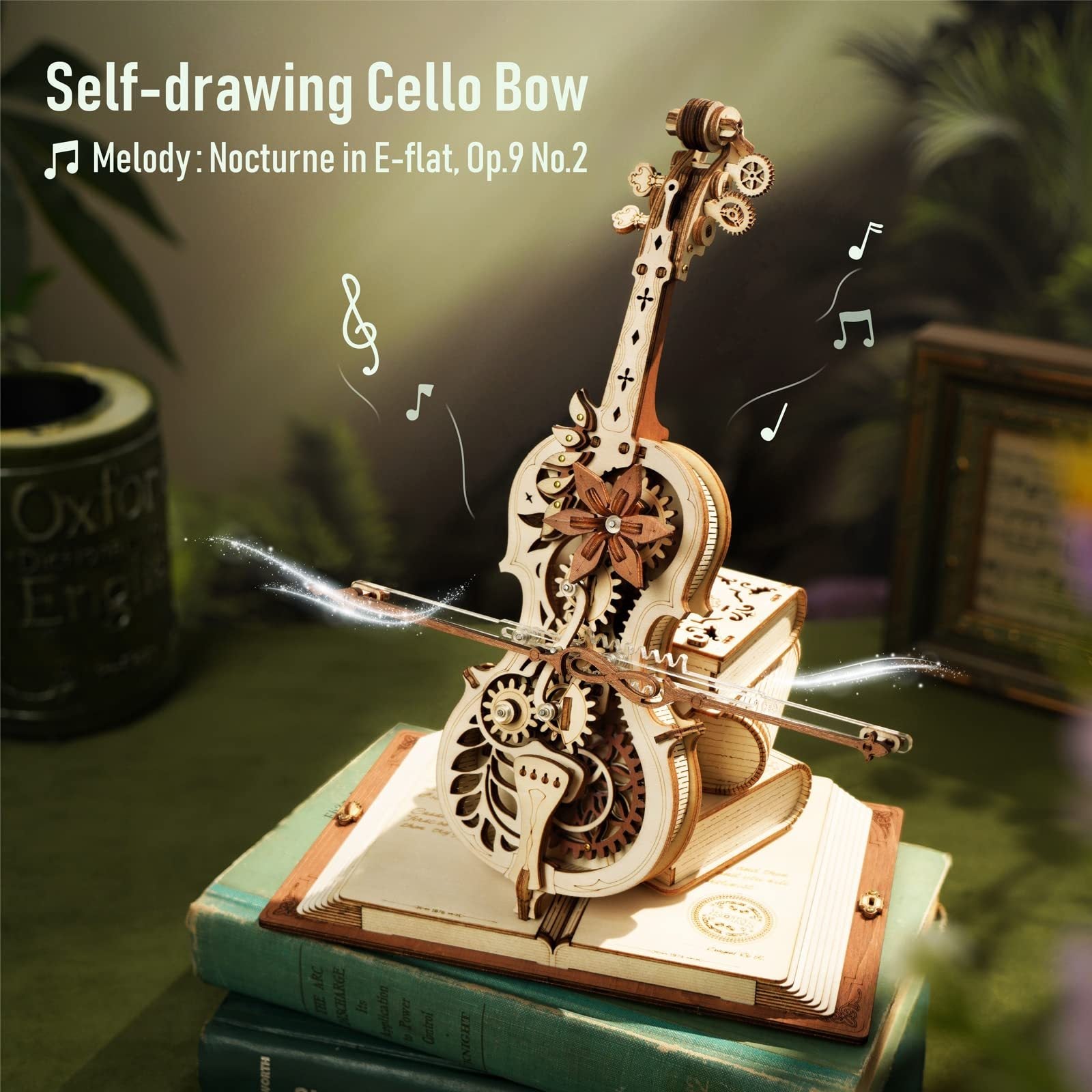3D Wooden Puzzle Magic Cello Mechanical Music Box
