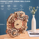 3D Wooden Puzzle Time Wall Clock