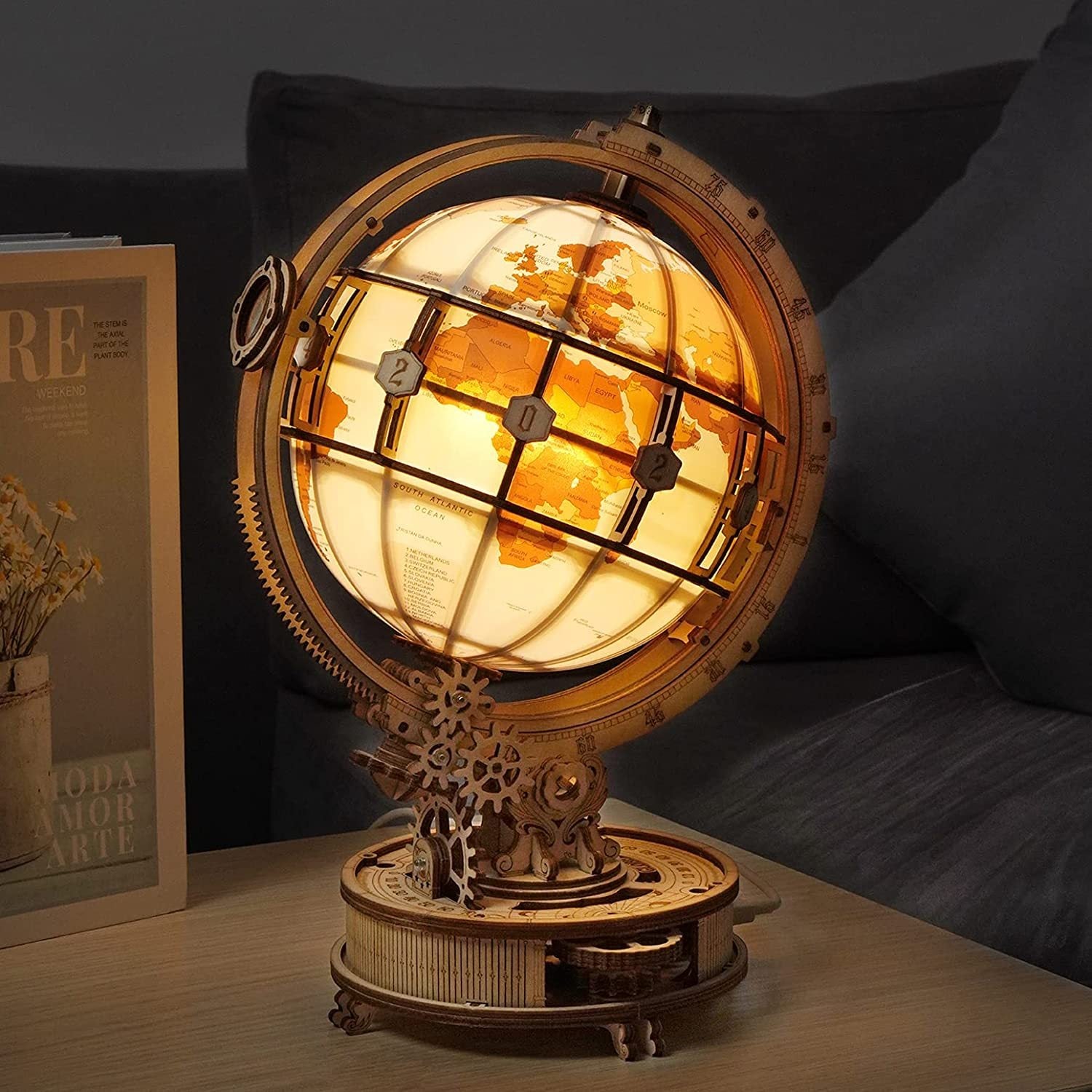3D Wooden Puzzle Luminous Globe 180PCS Model