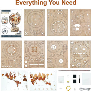 3D Wooden Puzzle Luminous Globe 180PCS Model