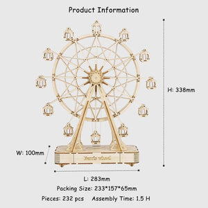 3D Puzzle Rotatable Ferris Wheel Model