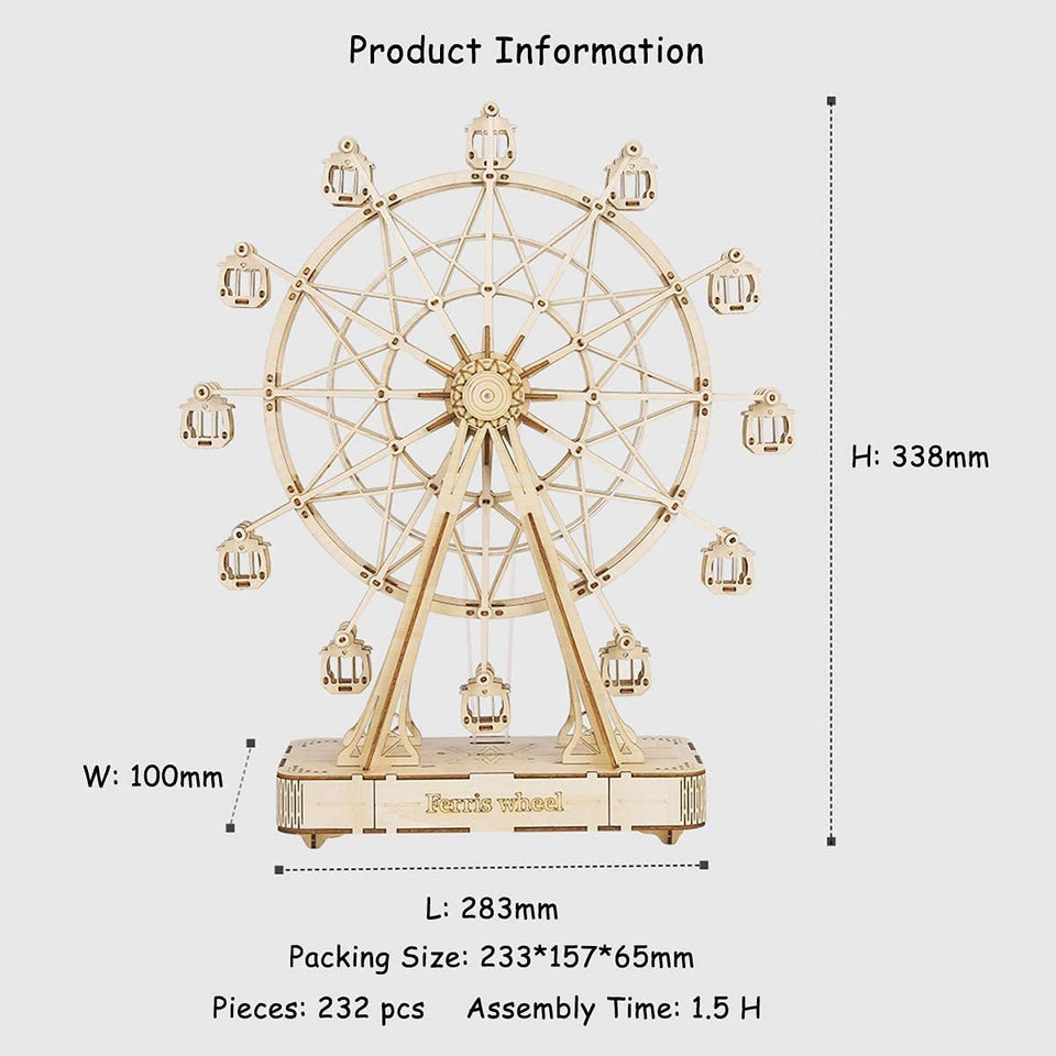 3D Puzzle Rotatable Ferris Wheel Model