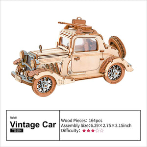 3D Wooden Puzzle Vintage Car/carriage Model