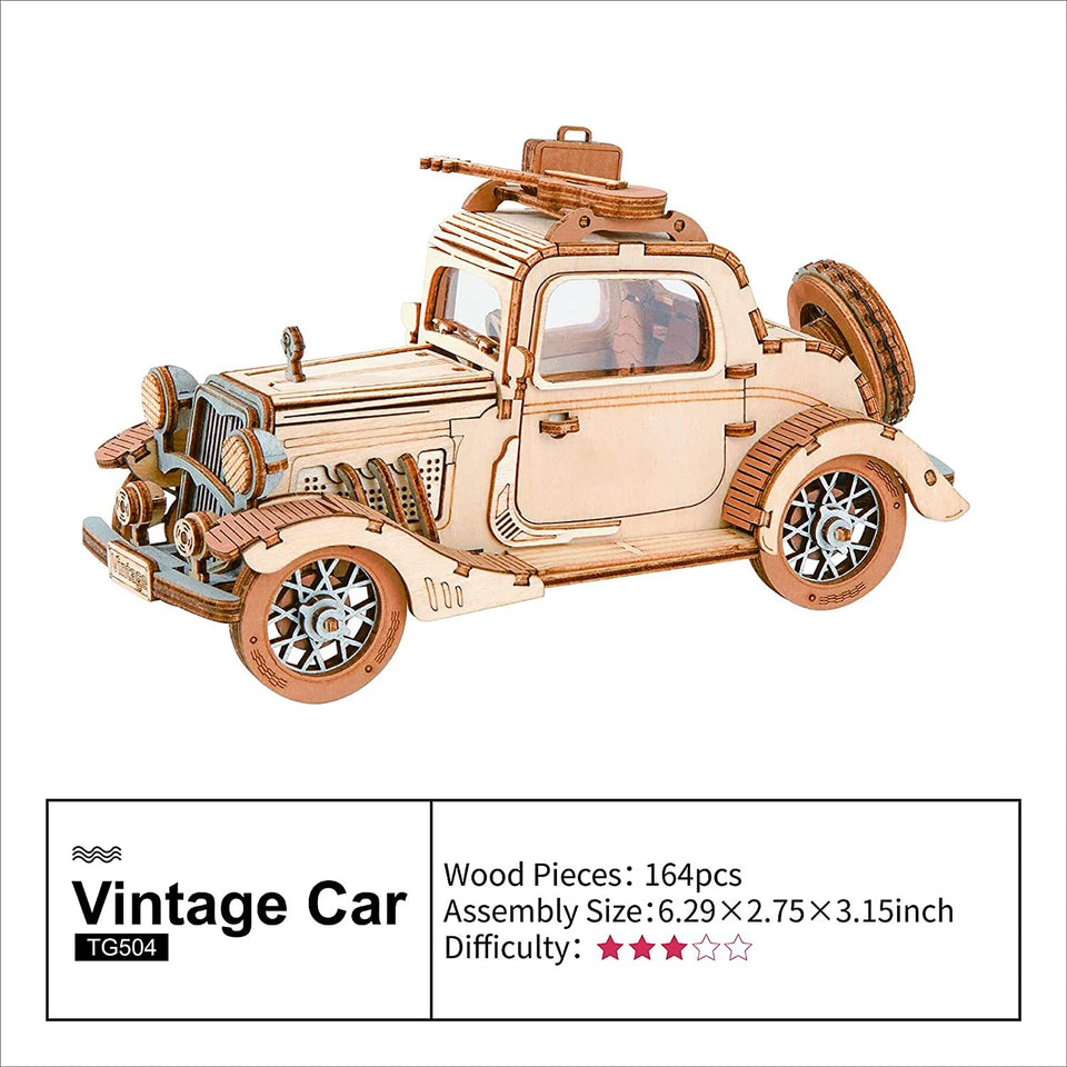 3D Wooden Puzzle Vintage Car/carriage Model