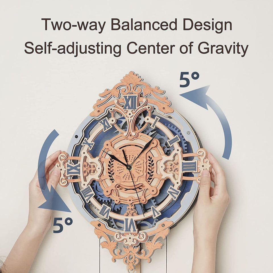 3D Wooden Puzzle Time Wall Clock