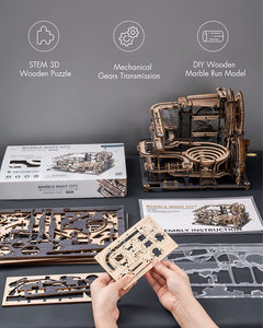 3D Wooden Puzzle Marble Night City
