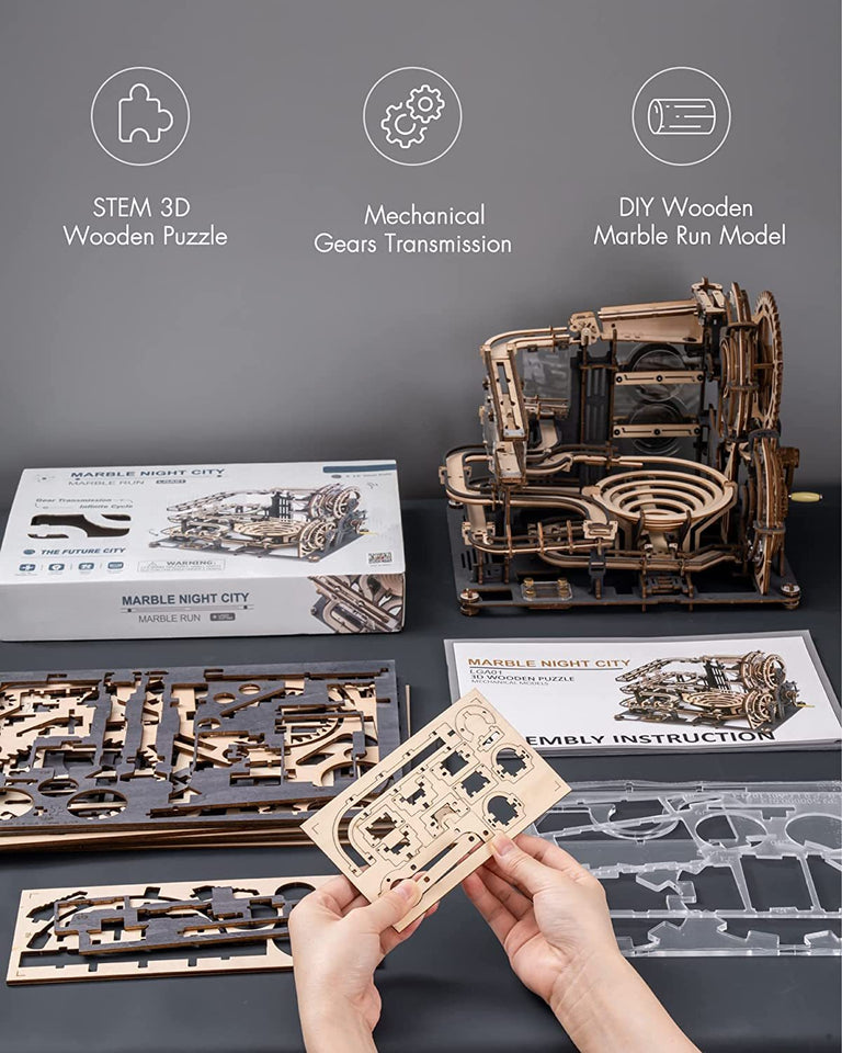 3D Wooden Puzzle Marble Night City