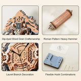 3D Wooden Puzzle Time Wall Clock