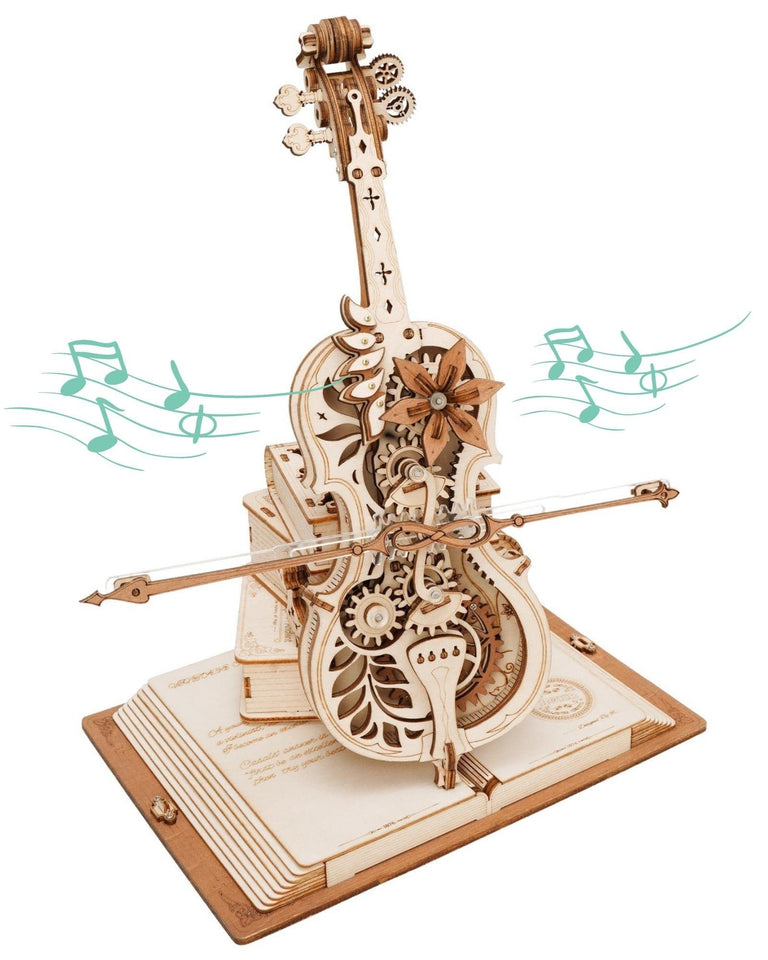 3D Wooden Puzzle Magic Cello Mechanical Music Box