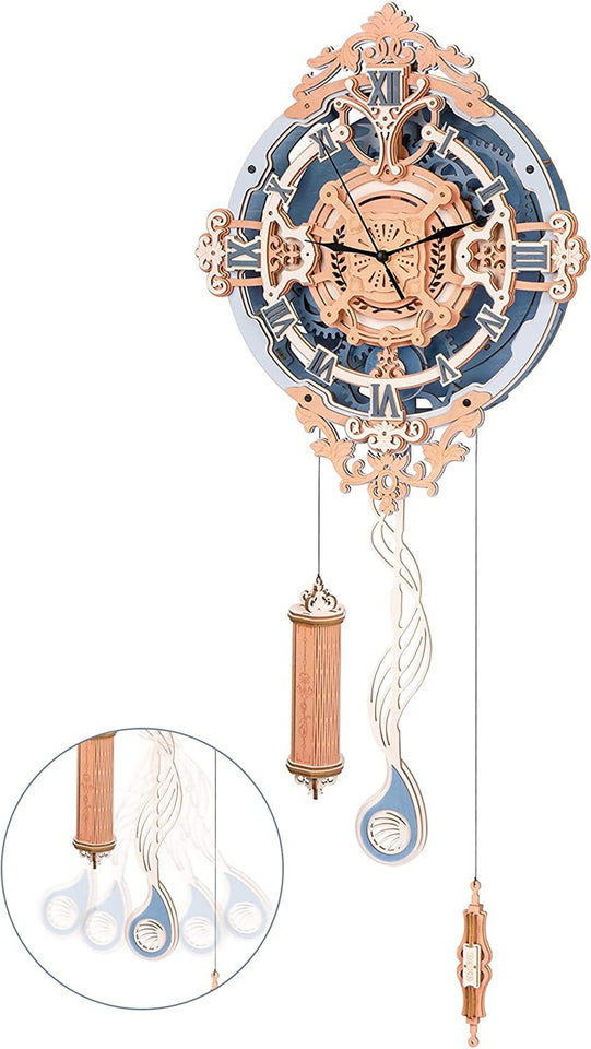 3D Wooden Puzzle Time Wall Clock