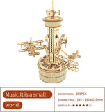 3D Wooden Puzzle Air traffic control tower Musical Box