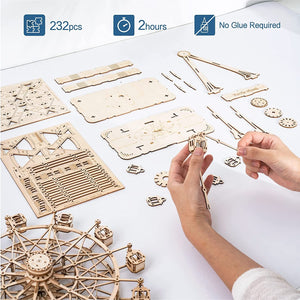 3D Puzzle Rotatable Ferris Wheel Model