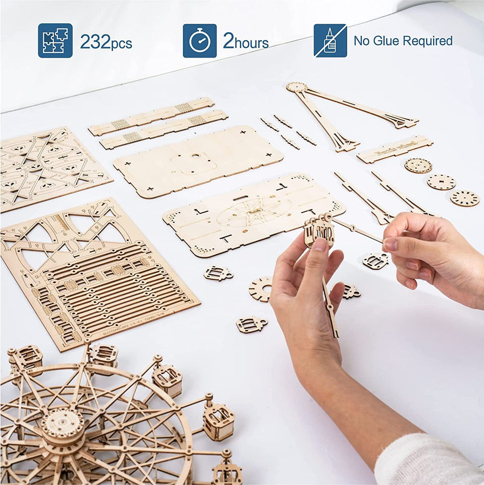 3D Puzzle Rotatable Ferris Wheel Model