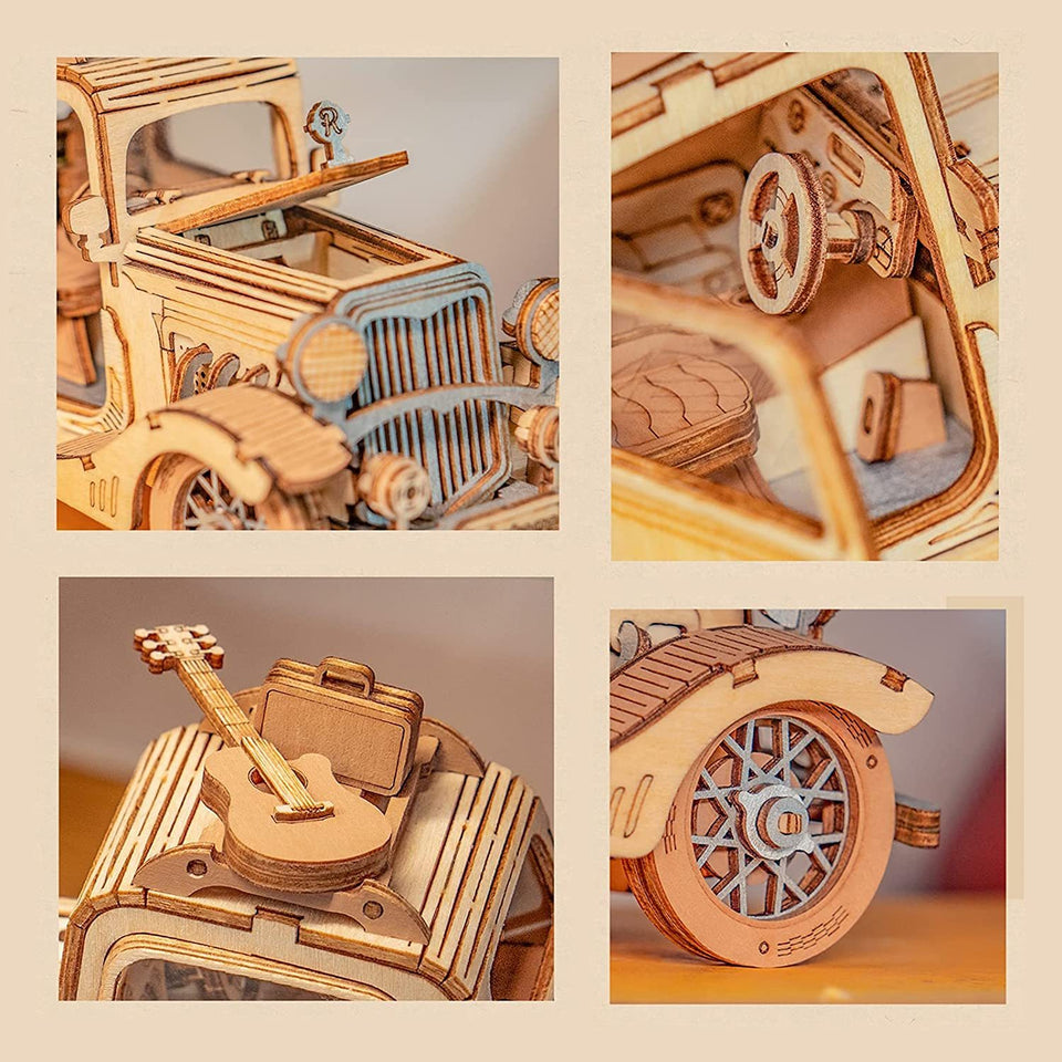 3D Wooden Puzzle Vintage Car/carriage Model
