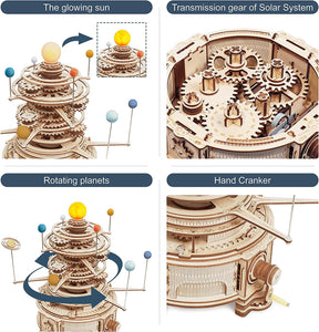 3D Wooden Puzzle Rotatable Mechanical Orrery
