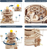 3D Wooden Puzzle Rotatable Mechanical Orrery