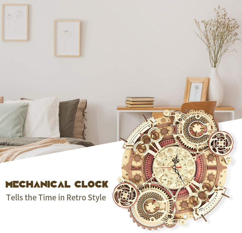 3D Wooden Puzzle Time Wall Clock