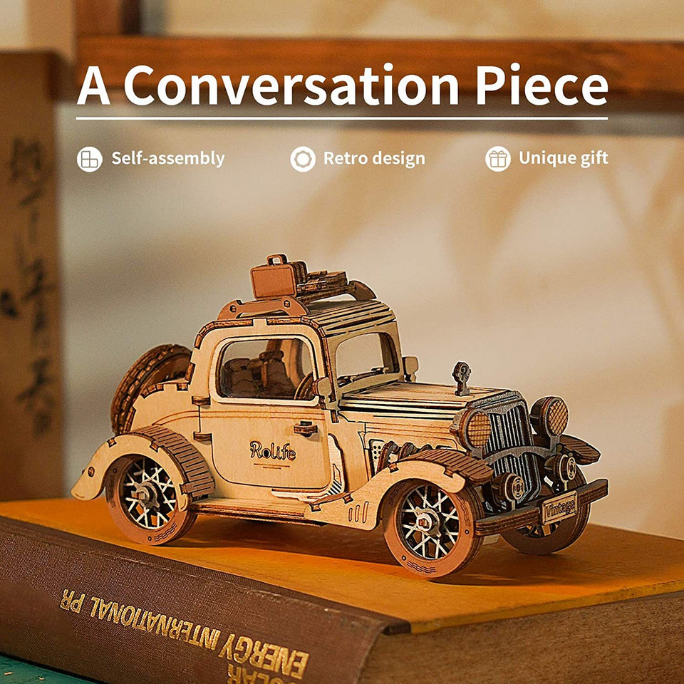 3D Wooden Puzzle Vintage Car/carriage Model