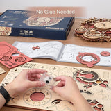 3D Wooden Puzzle Time Wall Clock